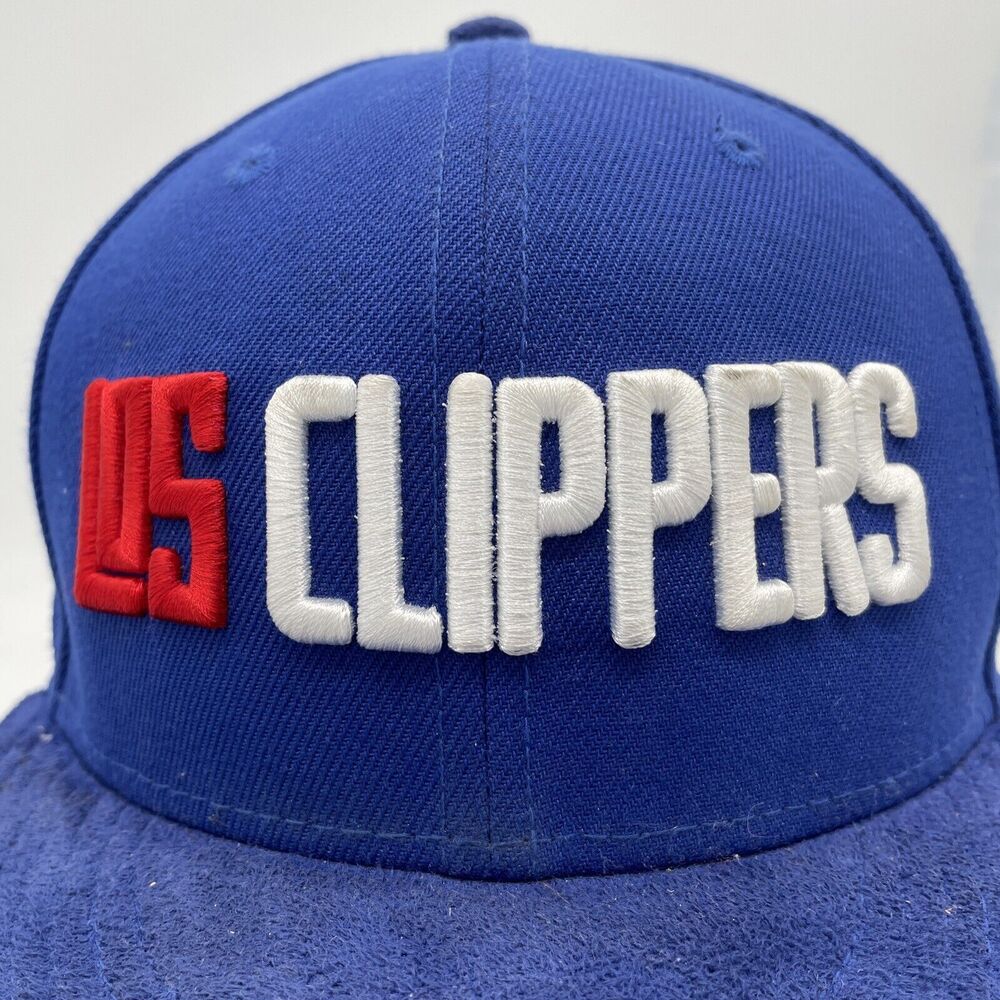 LA Los Angeles Clippers NBA Fitted 7 1/8 Blue / Red Cap RARE Suede Brim - Picture 2 of 10